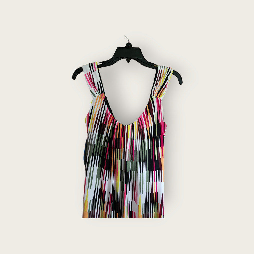 London Times Multi-colored Geo Pattern Sleeveless Stretch Midi Dress Size 12 NWT - Picture 4 of 7